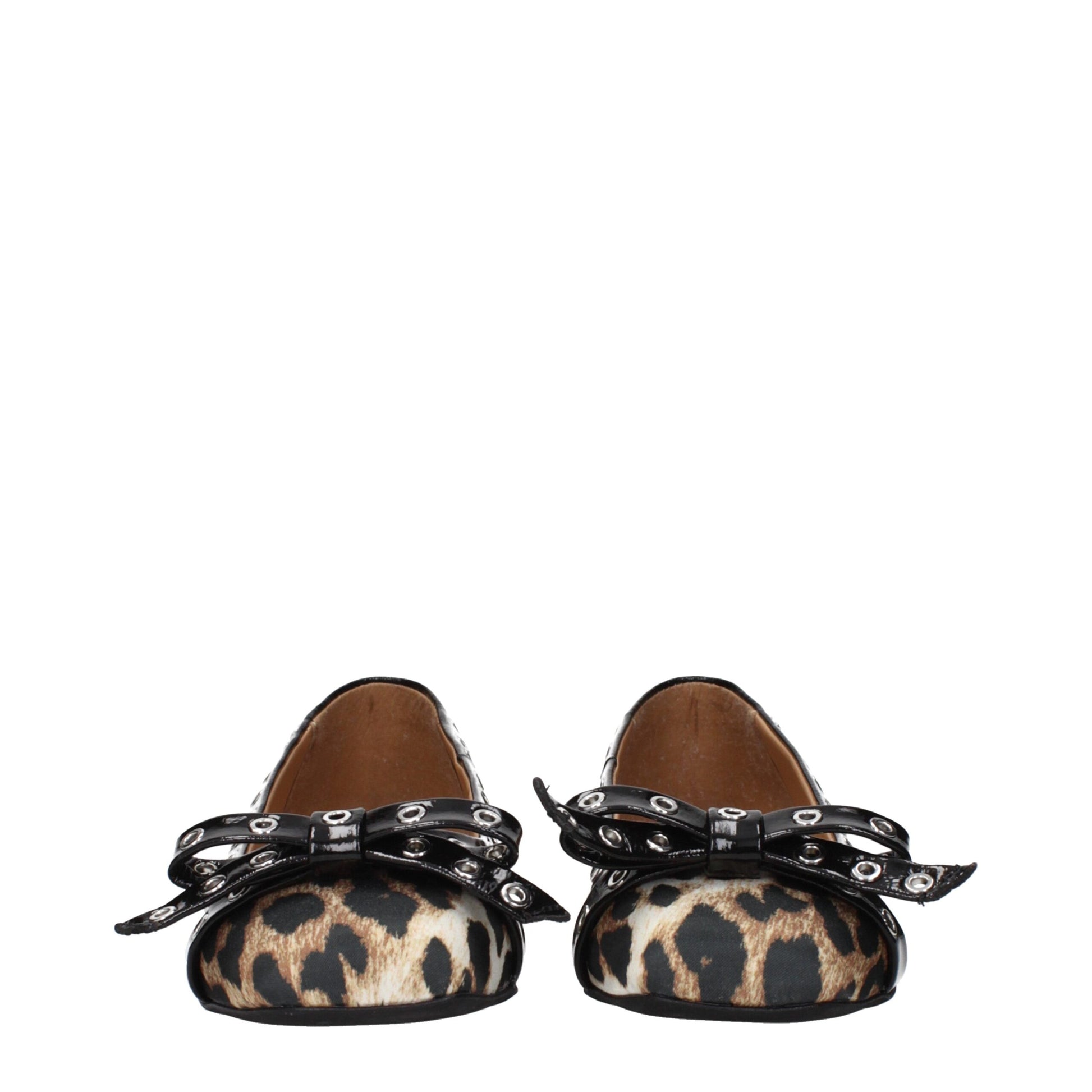 Ganni Brown Fabric Ballet Flats Ganni