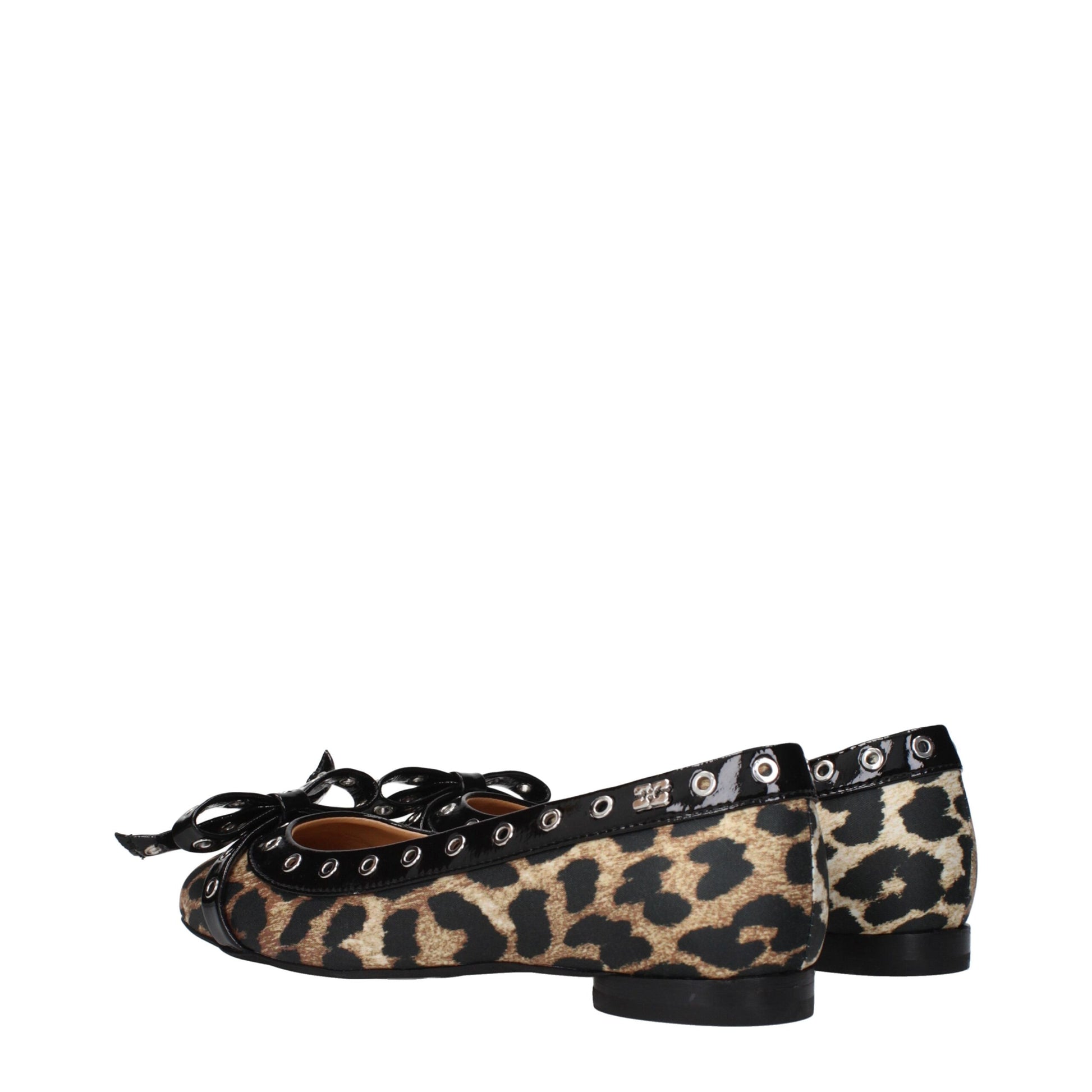 Ganni Brown Fabric Ballet Flats Ganni