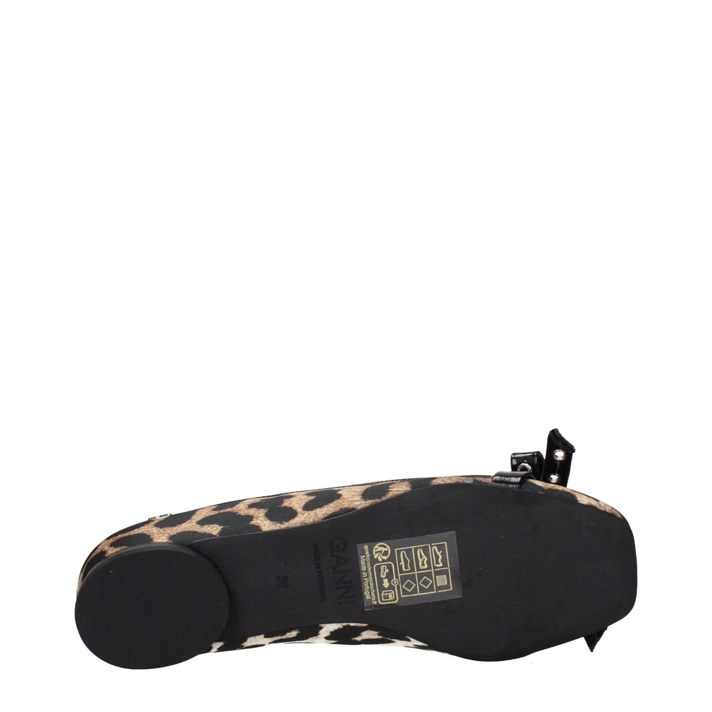 Ganni Brown Fabric Ballet Flats Ganni