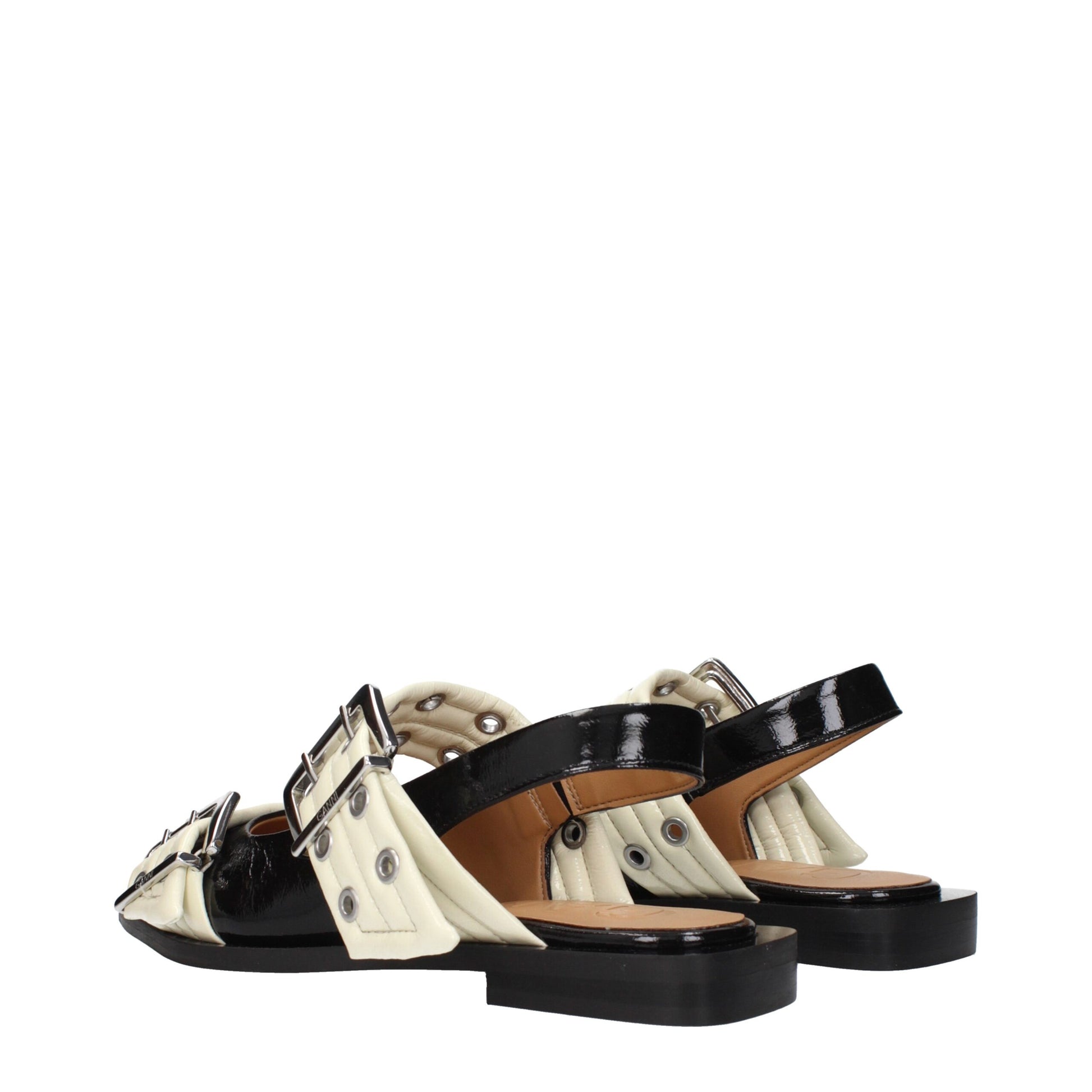 Ganni Black Polyethylene Flat Sandals Ganni