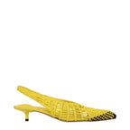 Jacquemus yellow leather flat sandals with minimalist design and open toe, perfect for casual summer wear.