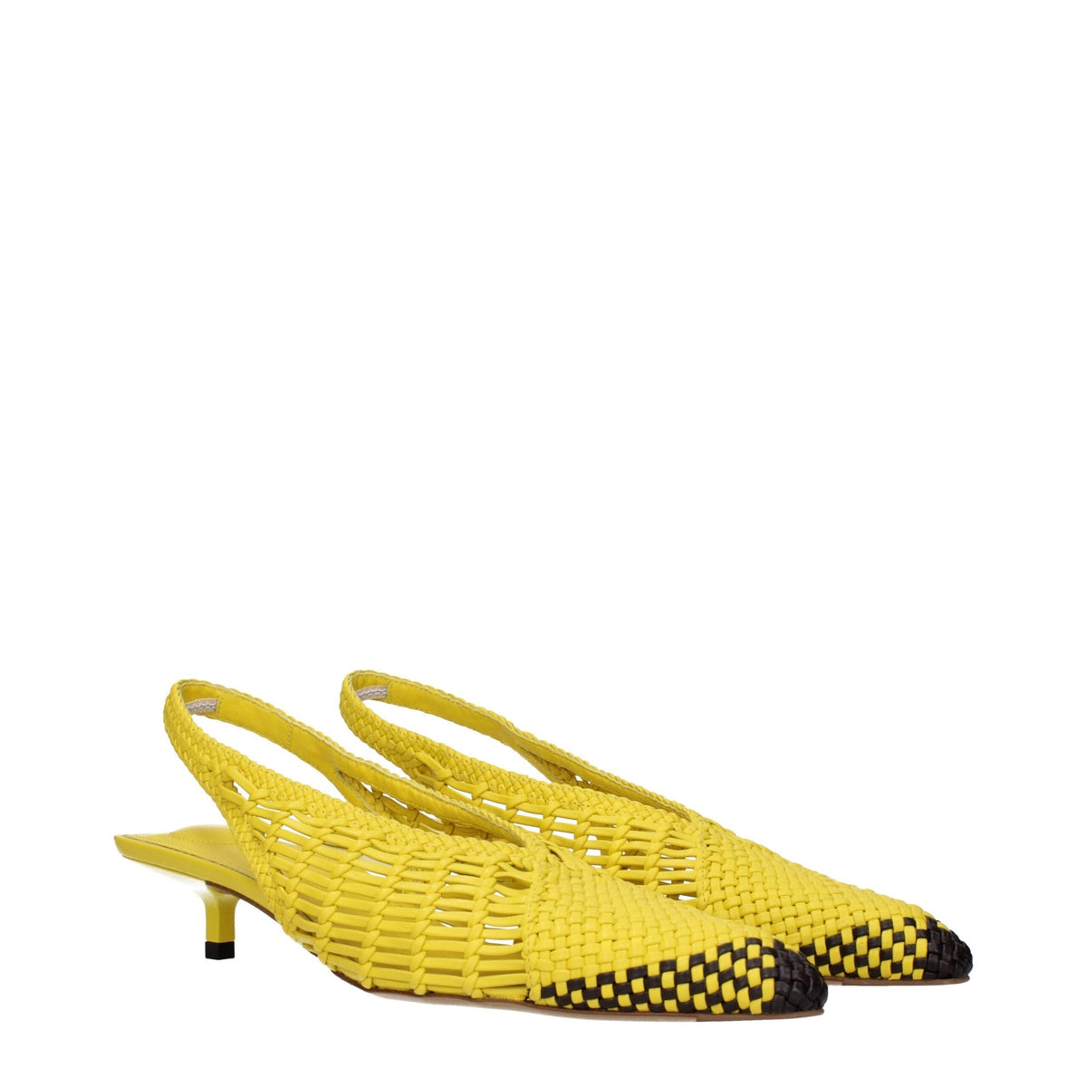 Yellow leather flat sandals by Jacquemus featuring minimalist design and ankle strap, perfect for casual summer wear.
