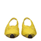 Jacquemus yellow leather flat sandals with minimalist design and open toe, perfect for casual summer wear.