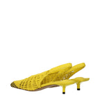Jacquemus yellow leather flat sandals with open toe design and ankle straps, stylish summer footwear for women.