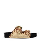 Beige raffia slippers by Isabel Marant featuring a comfortable slip-on design and stylish woven texture.