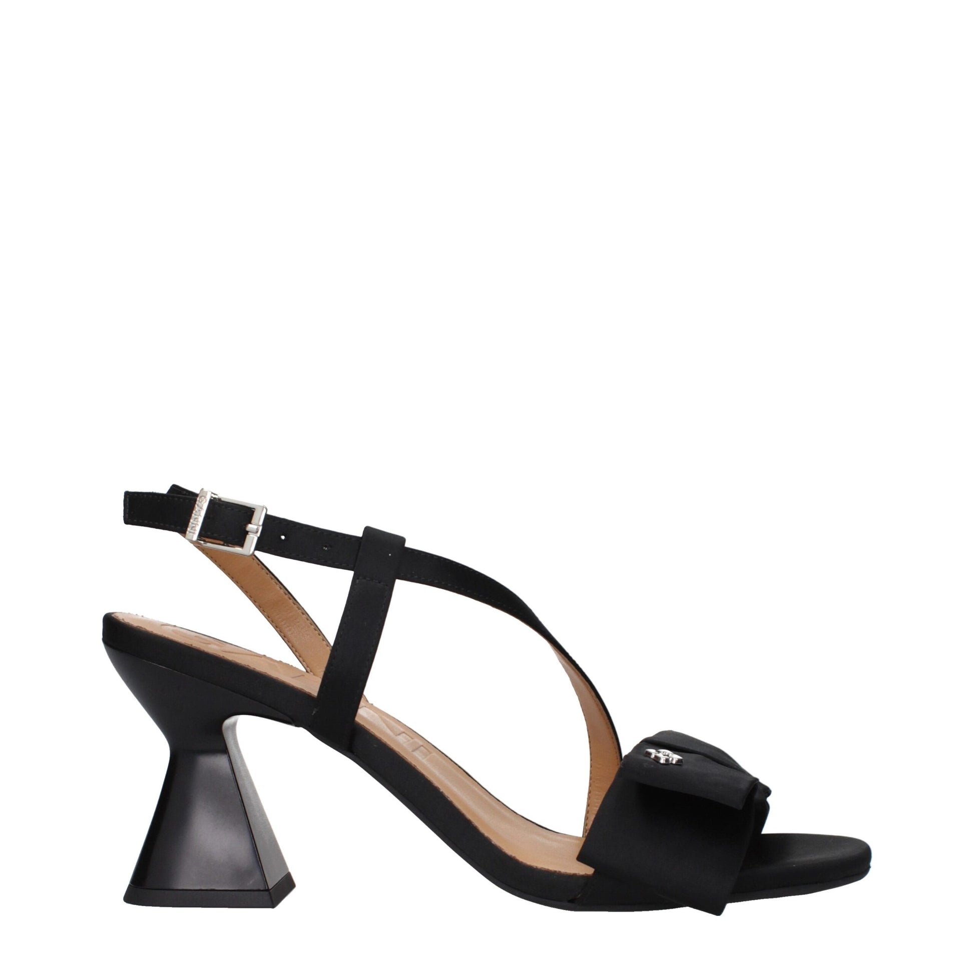 Ganni Black Fabric Platform Sandals Ganni