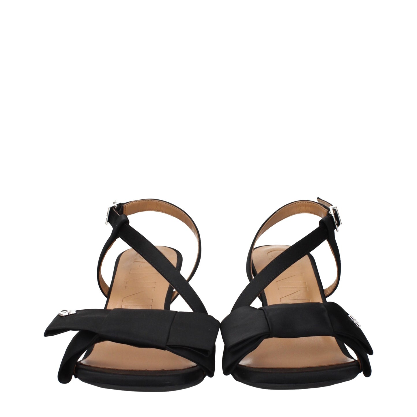Ganni Black Fabric Platform Sandals Ganni