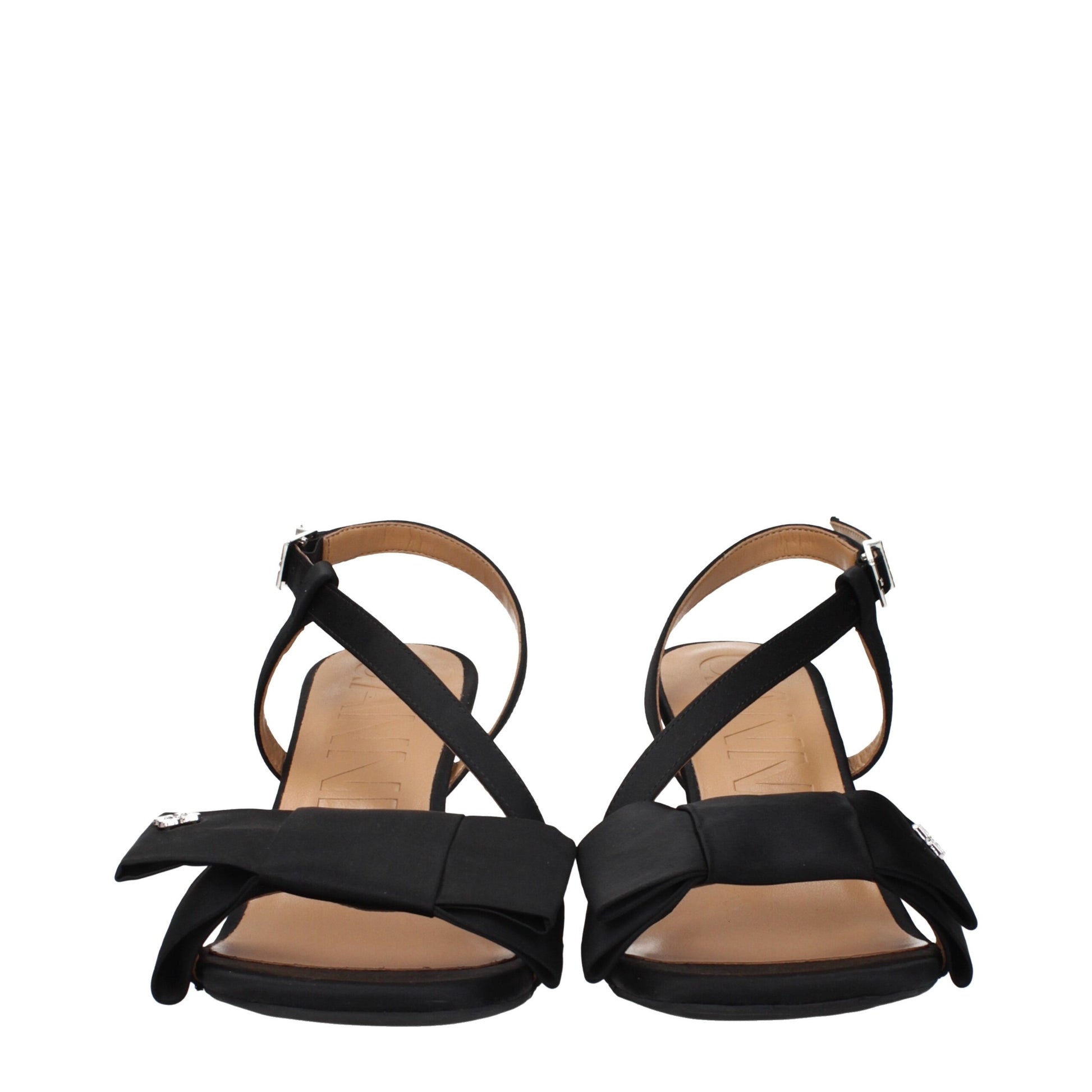 Ganni Black Fabric Platform Sandals Ganni
