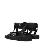 Black leather flat sandals by Isabel Marant featuring minimalist design and slip-on style for casual, stylish wear.