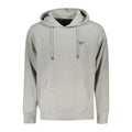 Gray cotton hoodie sweatshirt for men by Accademia Militare, featuring a comfortable fit and casual style.