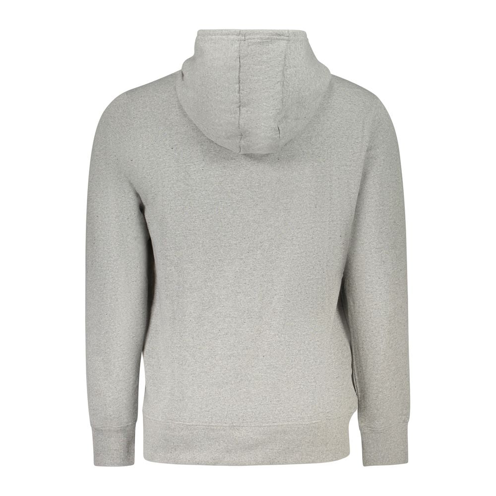 Gray cotton men's hoodie sweatshirt by Accademia Militare, featuring a comfortable fit and classic design.