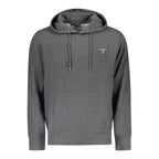 Gray cotton men's hoodie from Accademia Militare featuring a comfortable fit and casual style.