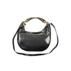 Twinset Nero polyurethane women’s handbag with sleek design and shoulder strap, featuring a minimalist style.