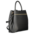 Black Twinset women's tote bag made of polyurethane with sturdy handles, stylish and spacious for everyday use.