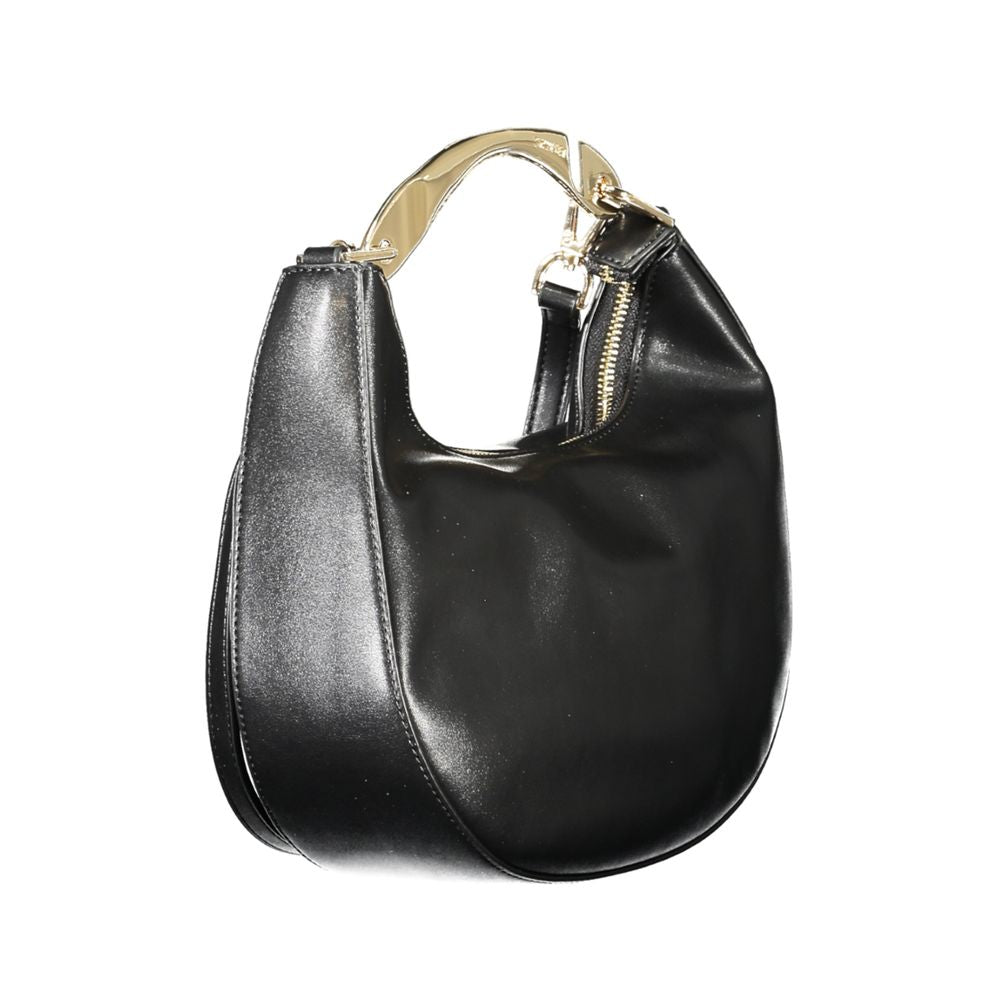 Twinset Nero polyurethane women’s handbag with sleek design and top handle, featuring subtle branding and smooth surface.