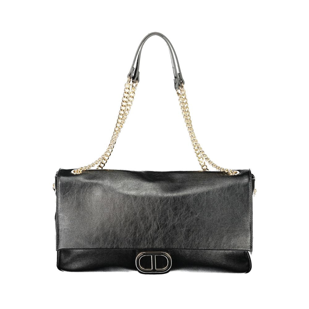 Twinset Nero shoulder bag made of polyurethane, stylish and versatile for women, with a sleek design and shoulder strap.