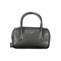 Black polyurethane Twinset women's handbag with sleek design, featuring top handles and subtle branding details.