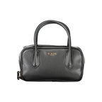 Black polyurethane Twinset women's handbag with sleek design, featuring top handles and subtle branding details.