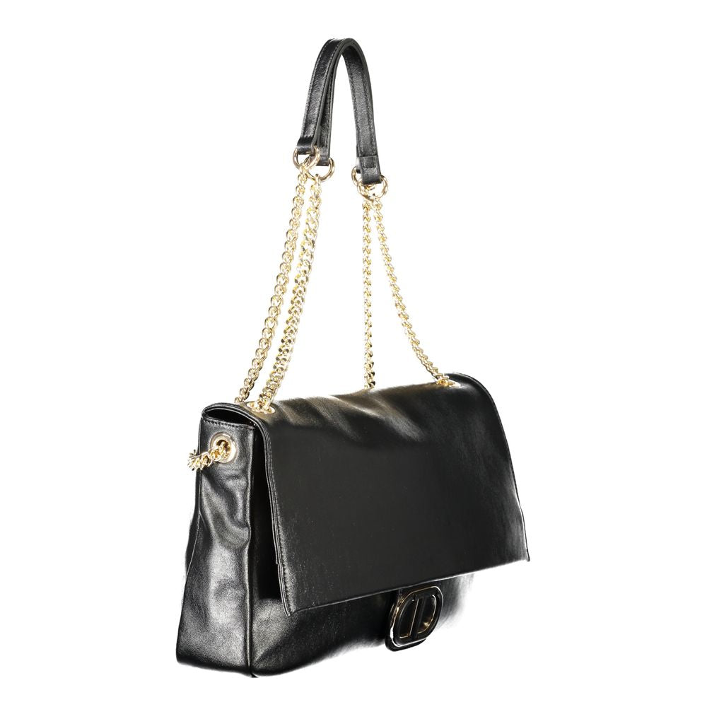 Black Twinset Nero shoulder bag made of polyurethane with sleek design and adjustable strap for women.