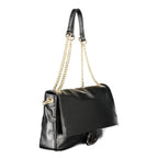 Black Twinset Nero shoulder bag made of polyurethane with sleek design and adjustable strap for women.