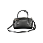 Black Twinset polyurethane handbag with structured shape and top handle, designed for women.