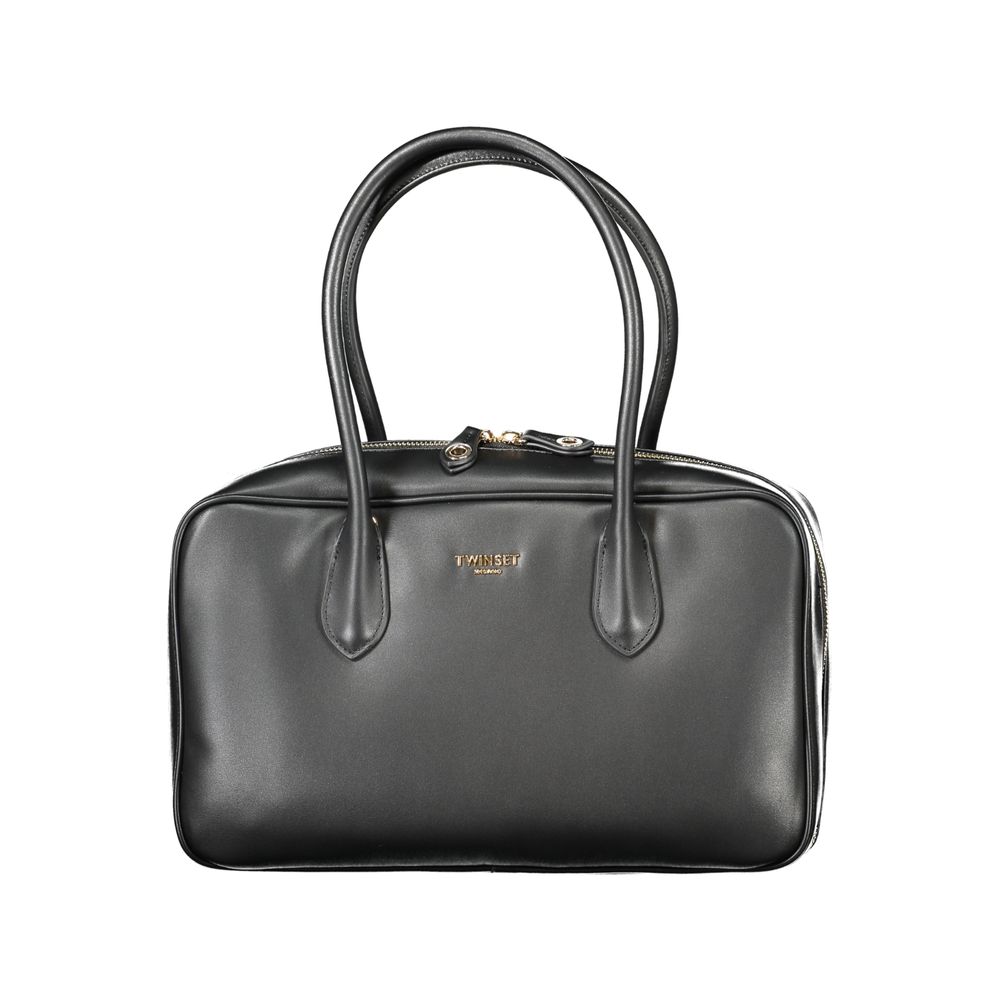 Twinset Nero women’s handbag made of polyurethane, stylish and versatile with a sleek design and top handle.