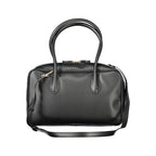 Twinset Nero polyurethane women’s handbag with sleek design and top handle, showcasing modern fashion style.