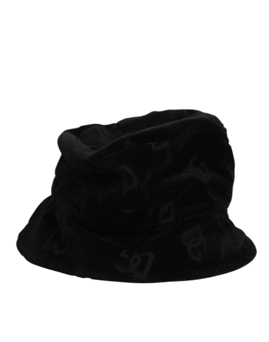 Dolce & Gabbana Black Cotton Suede Bucket Logo Capello Hat - Eljoys Fashion 
