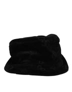 Dolce & Gabbana Black Cotton Suede Bucket Logo Capello Hat - Eljoys Fashion 