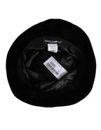 Dolce & Gabbana Black Cotton Suede Bucket Logo Capello Hat - Eljoys Fashion 