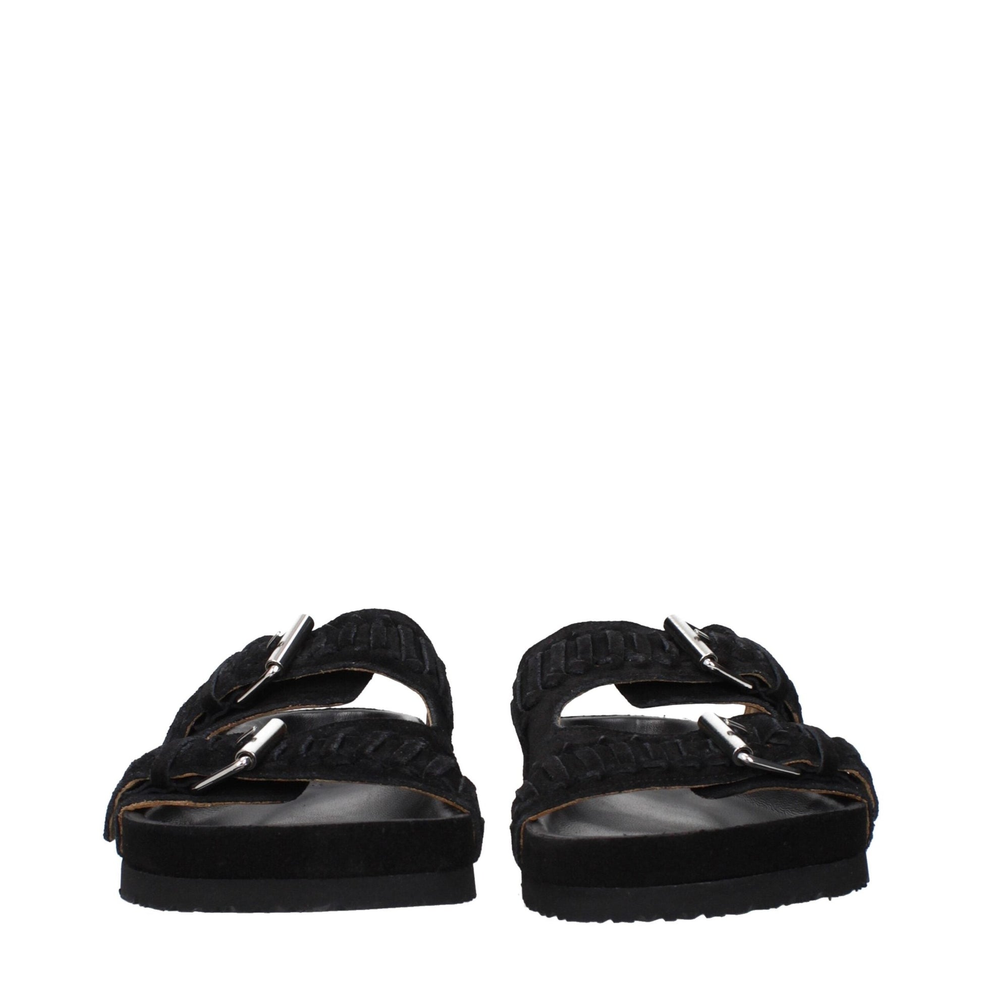 Isabel Marant Black Leather Slippers