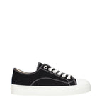 Black Moschino fabric low top sneakers with white rubber soles and minimal branding, stylish casual footwear for everyday wear.