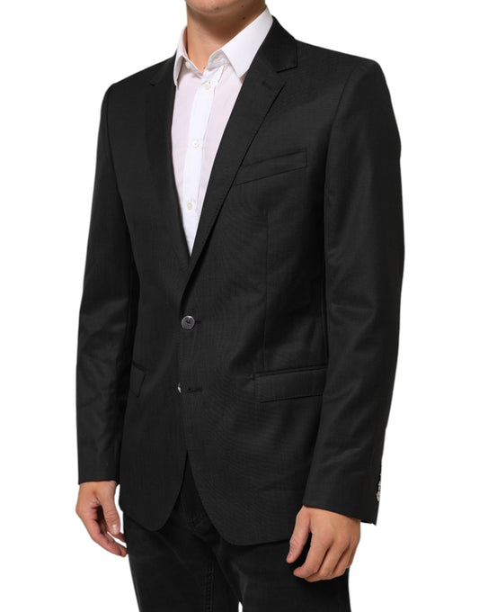 Dolce & Gabbana Dark Gray Single Breasted Men Coat MARTINI Blazer Dolce & Gabbana