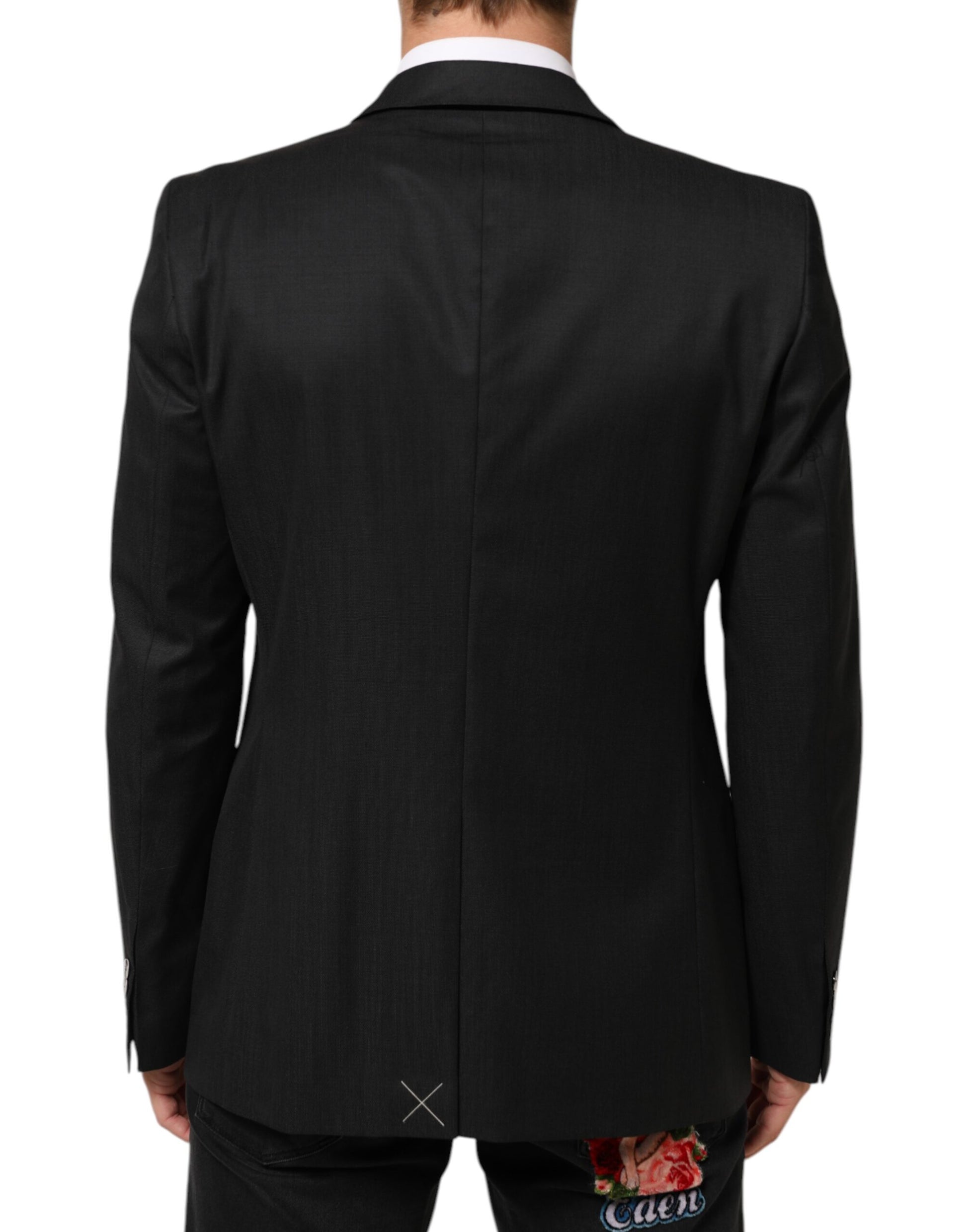 Dolce & Gabbana Black Single Breasted Men Coat MARTINI Blazer