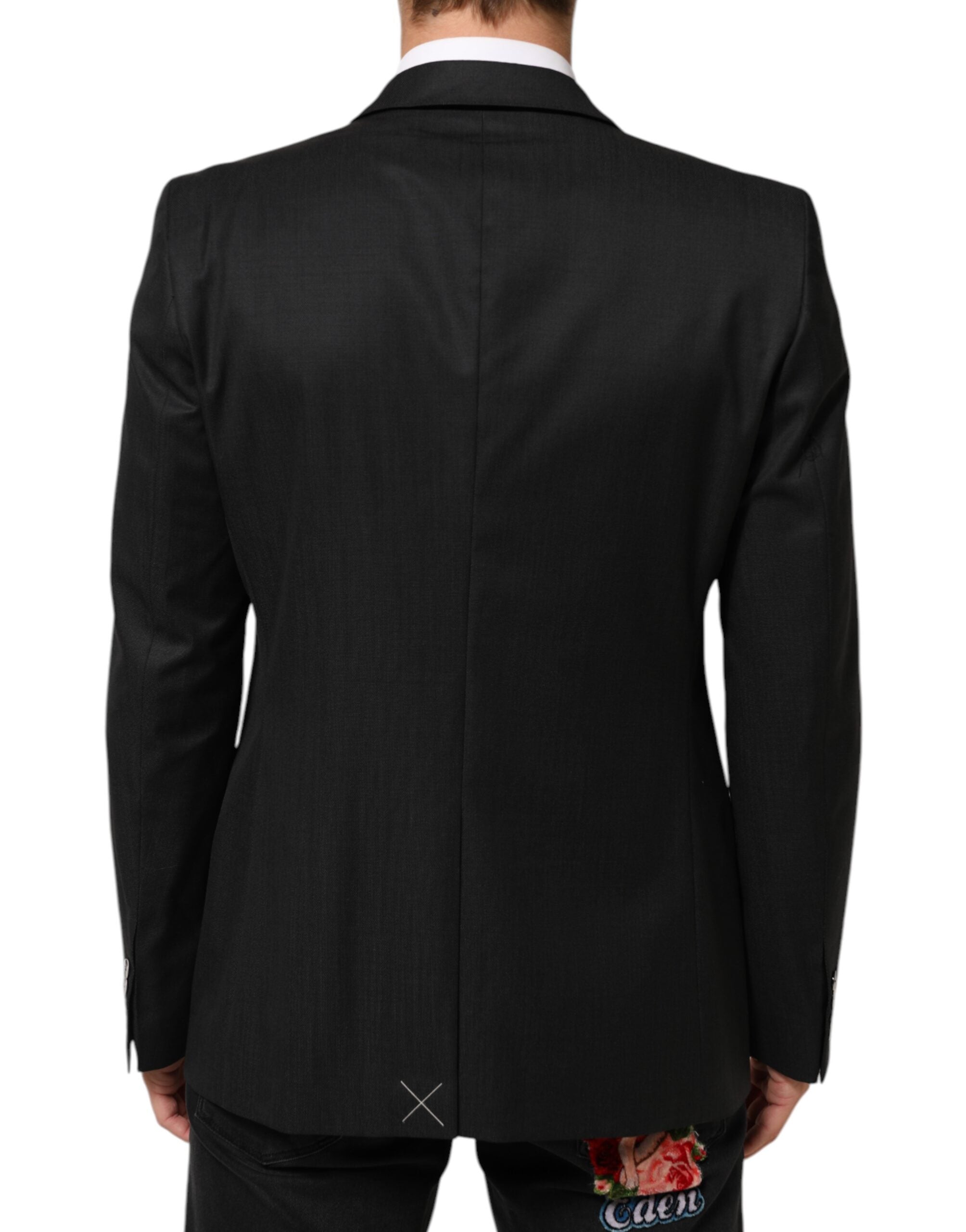 Dolce & Gabbana Dark Gray Single Breasted Men Coat MARTINI Blazer Dolce & Gabbana