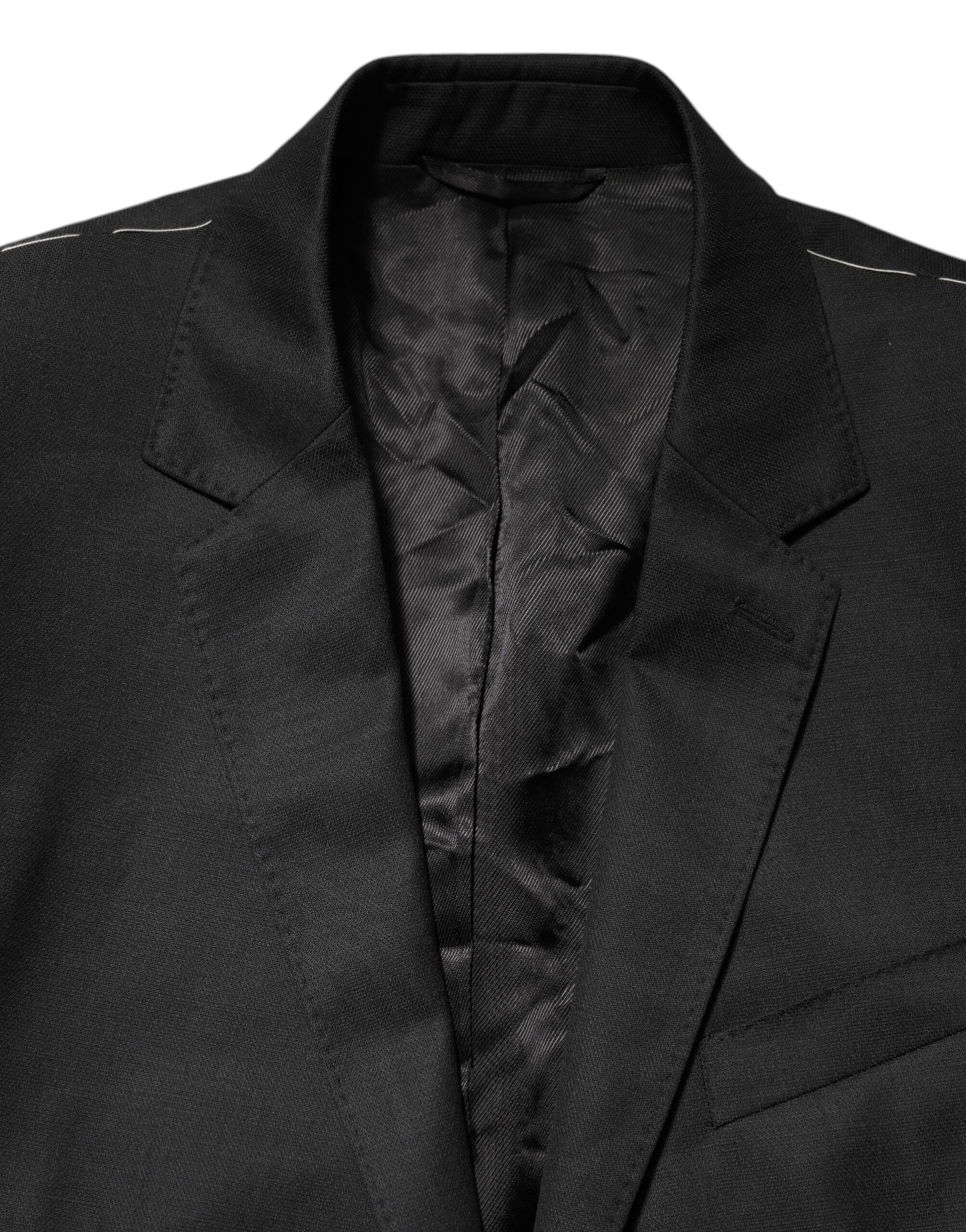 Dolce & Gabbana Black Single Breasted Men Coat MARTINI Blazer