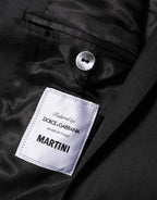 Dolce & Gabbana Dark Gray Single Breasted Men Coat MARTINI Blazer Dolce & Gabbana