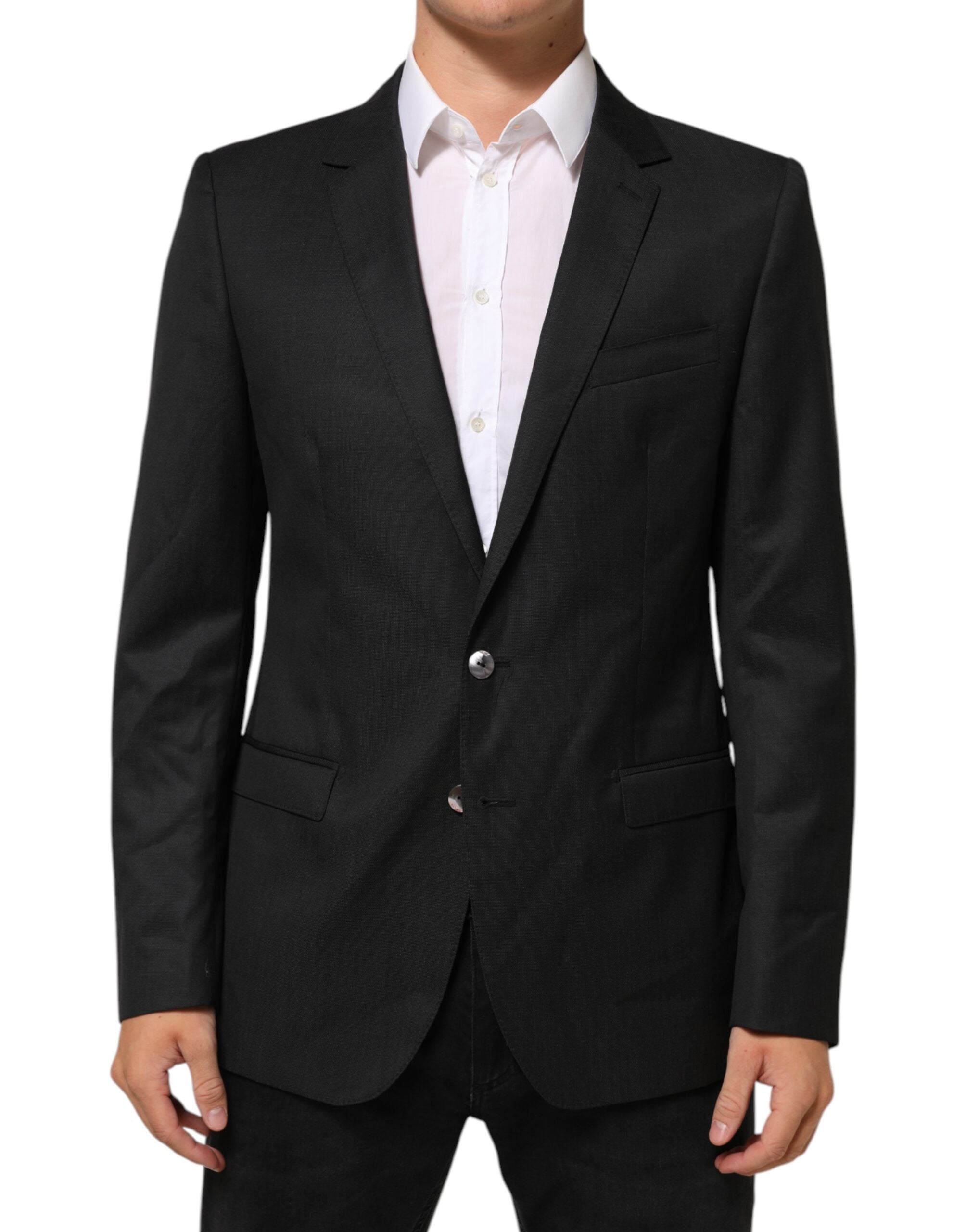Dolce & Gabbana Dark Gray Single Breasted Men Coat MARTINI Blazer Dolce & Gabbana