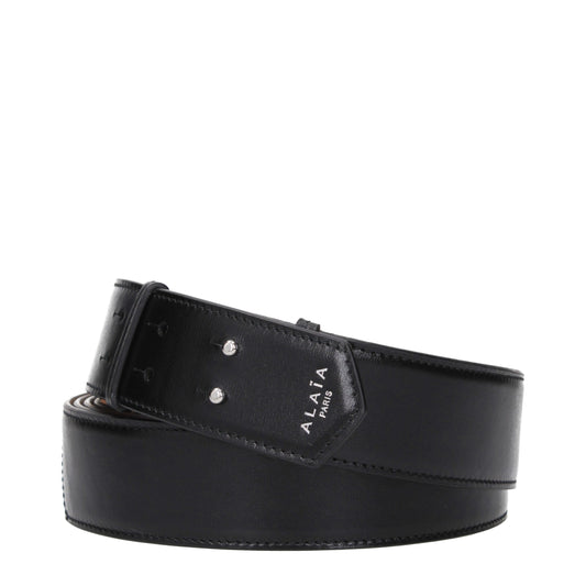 Alaïa Black Leather Regular Belt Alaïa