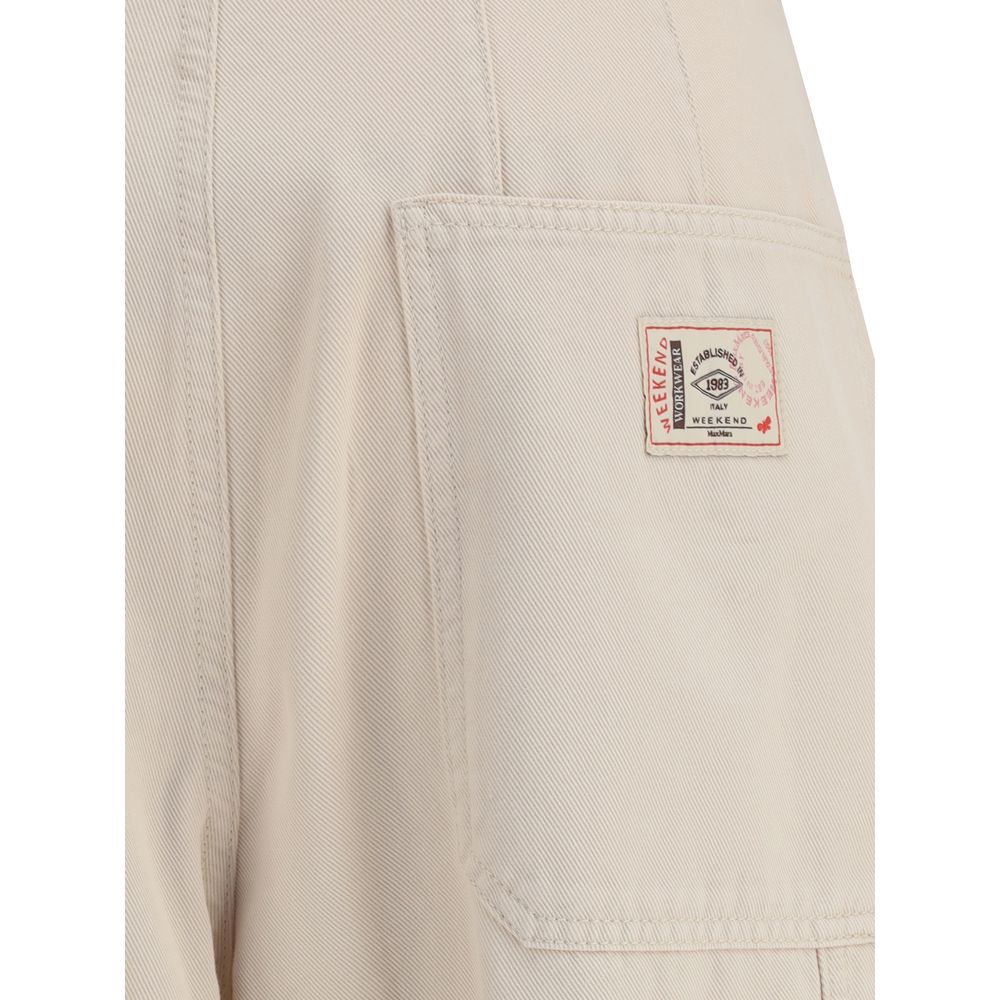 Max Mara Cream Cotton Cargo Pants