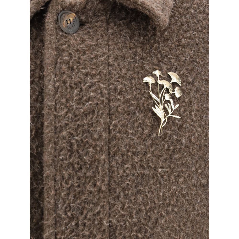 Golden Goose Brown Viscose Coat Golden Goose