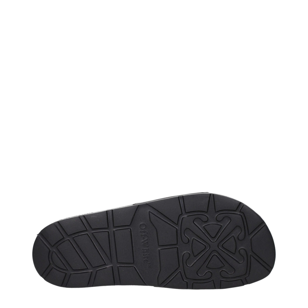 Off-White black cotton slippers with slip-on design and logo detail, featuring a comfortable and casual footwear style.