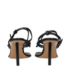 Off-White black leather flip-flop sandals with minimalist design and textured straps, perfect for casual summer wear.