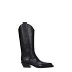 Off-White Black Leather High Heel Boots Off-White
