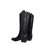 Off-White Black Leather High Heel Boots Off-White