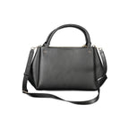 Guess Jeans Nero black polyurethane women's handbag with sleek design and silver-tone hardware, stylish and versatile accessory.