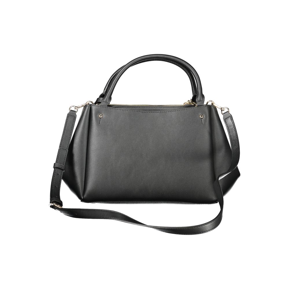 Guess Jeans Nero black polyurethane women's handbag with sleek design and silver-tone hardware, stylish and versatile accessory.