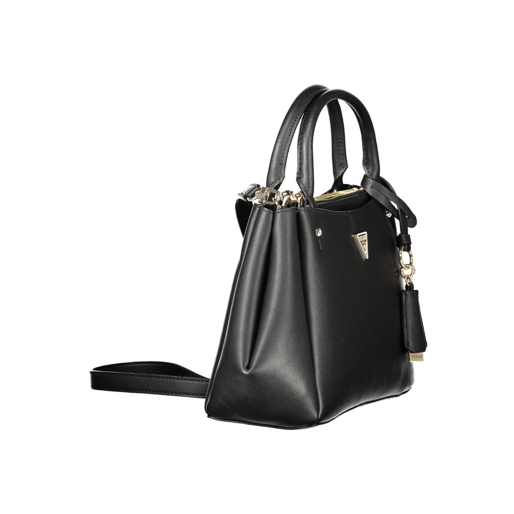 Guess Jeans Nero black polyurethane women's handbag with sleek design and gold-tone hardware.
