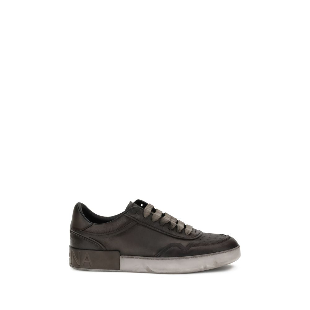 Dolce & Gabbana Brown Calf Leather Bos Taurus Low Top Sneakers