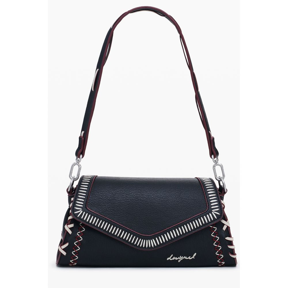 Desigual Nero Donna handbag made of polyurethane with sleek black design and stylish shoulder strap.